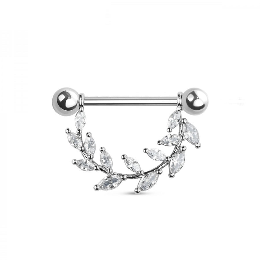 GEM GEM SET VINE 316L SURGICAL STEEL NIPPLE SHIELD (APIECE)