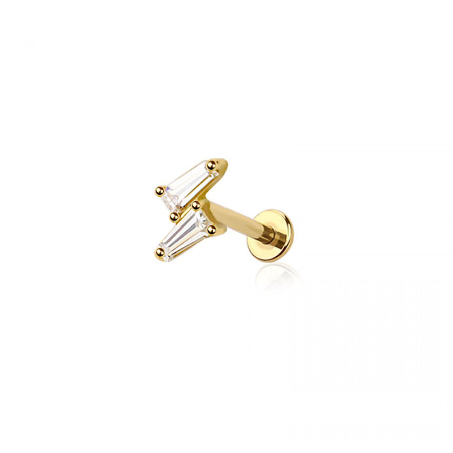 IMPLANT GRADE TITANIUM THREADLESS (PUSH IN) LIGHTNING CZ LABRET SET