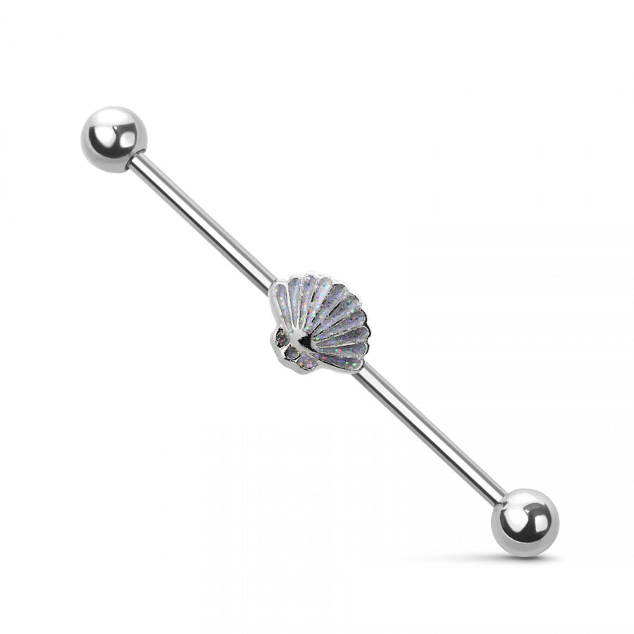 GLITTER SEA SHELL INDUSTRIAL BARBELL