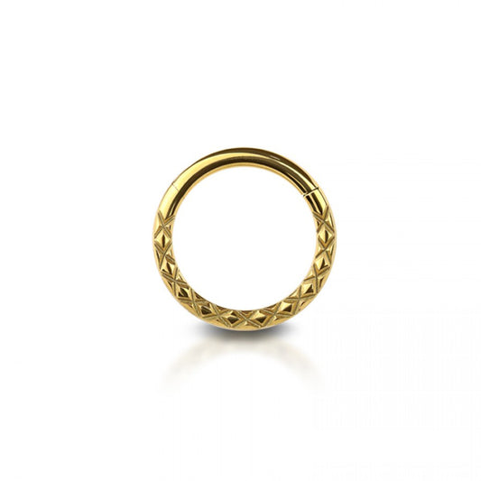 IMPLANT GRADE SOLID TITANIUM DIAMOND CUTTING LOOK HINGED SEGMENT RING