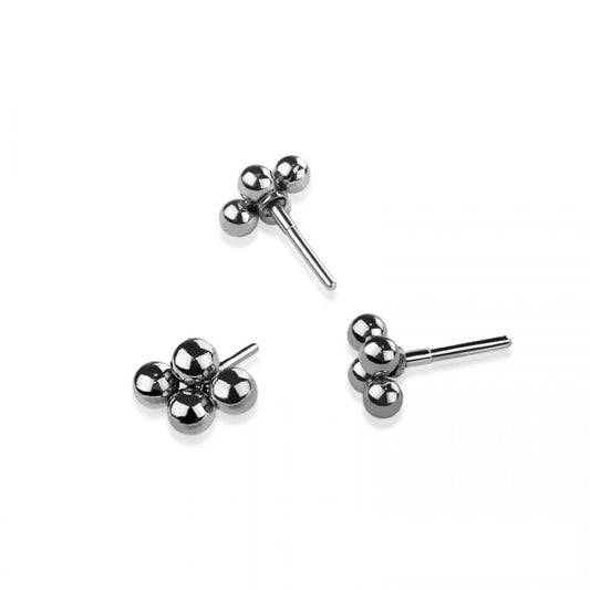 QUAD MICRO BEAD HEAD 316L SURGICAL STEEL THREADLESS PUSH IN TOP PART(TOP PART ONLY)