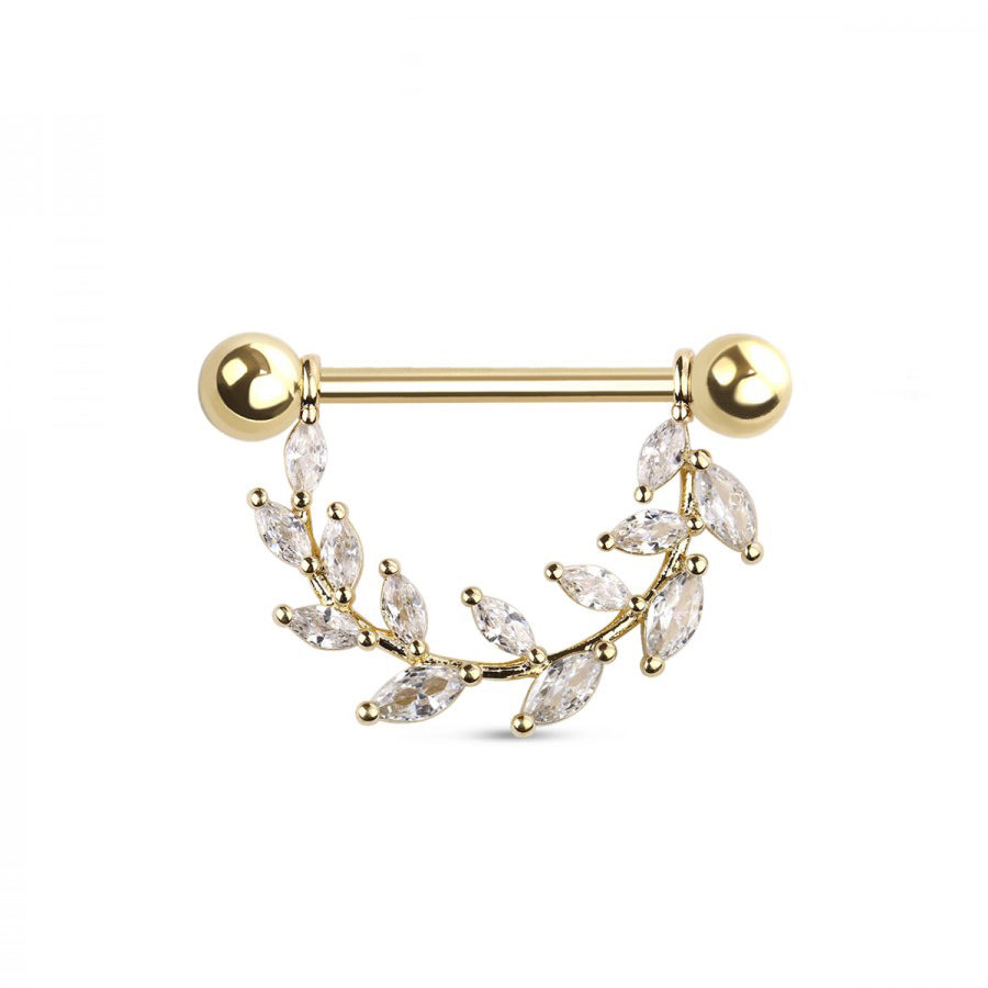 GEM GEM SET VINE 316L SURGICAL STEEL NIPPLE SHIELD  (APIECE)