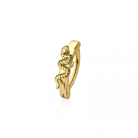 SURGICAL STEEL BURSNISH SNAKE RAIL CLICKER BELLY RING