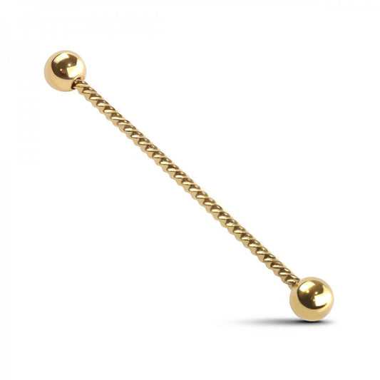 8 CZ STONES CENTER 316L INDUSTRIAL BARBELL