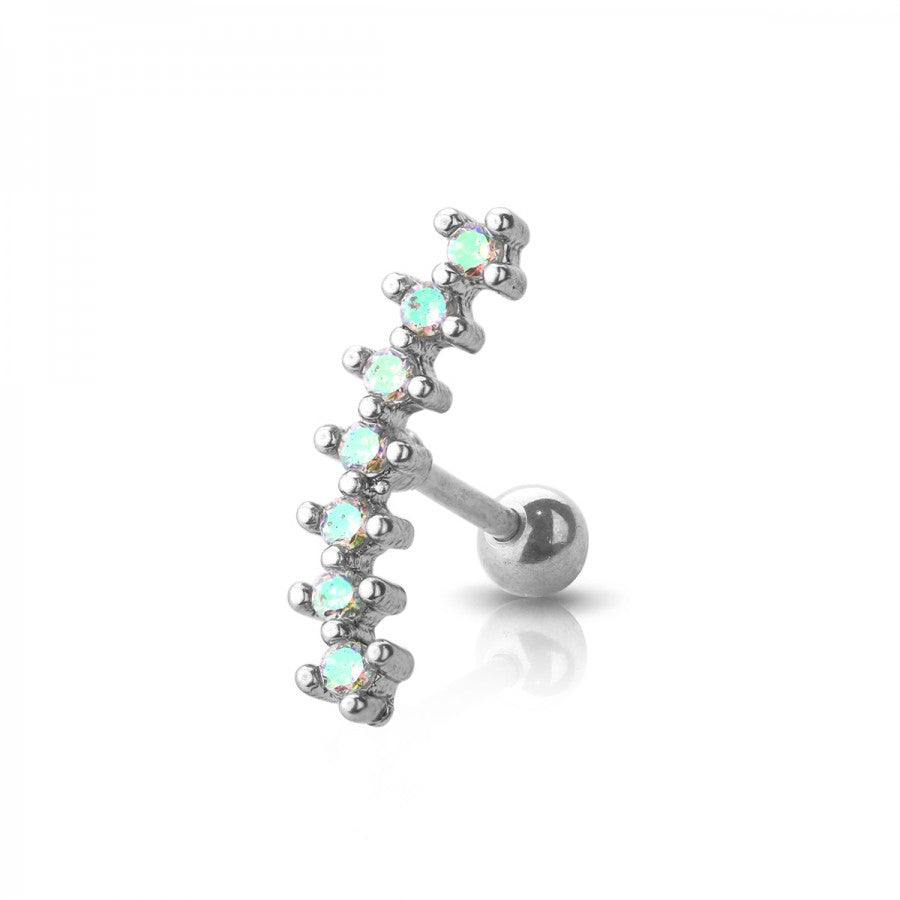 GEM PAVED CASCADE CARTILAGE BARBELL