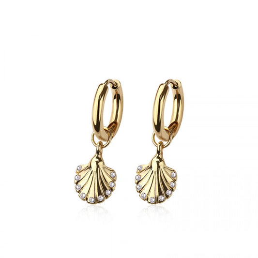 SEA SHELL HOOP/DANGLE EARRINGS