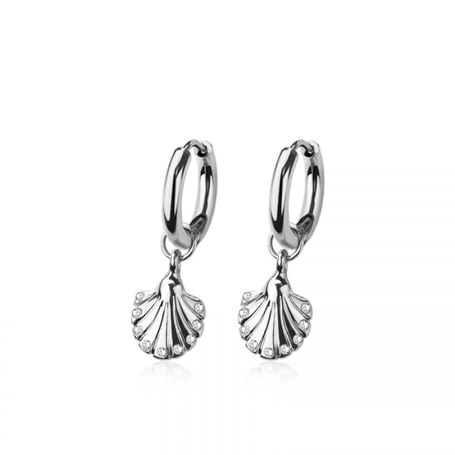 SEA SHELL HOOP/DANGLE EARRINGS