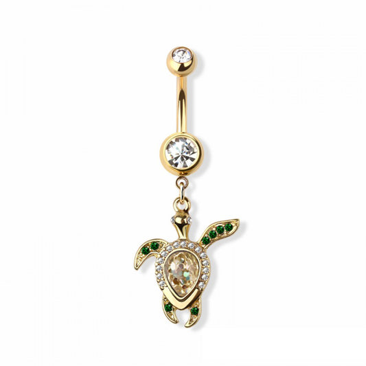 SWIMMING TURTLE BELLY RING