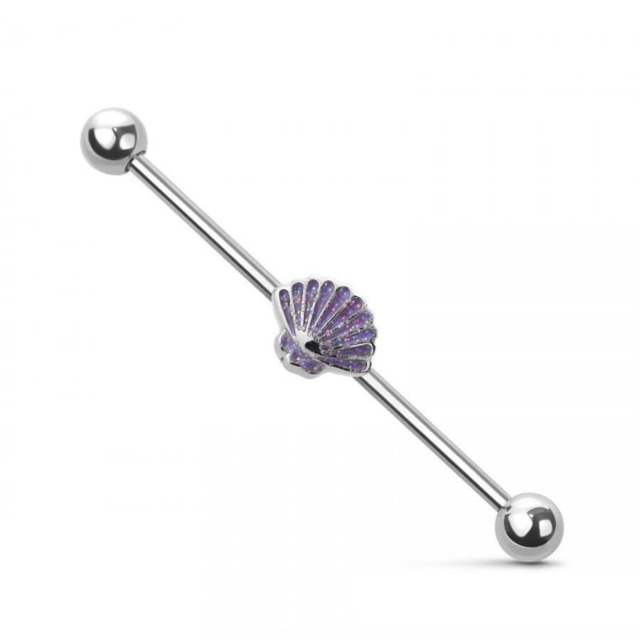 GLITTER SEA SHELL INDUSTRIAL BARBELL