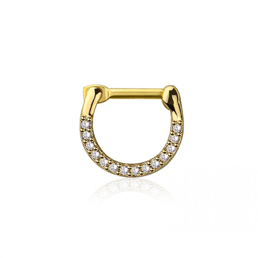 PAVED FRONT GEM HINGED SEGMENT SEPTUM RING