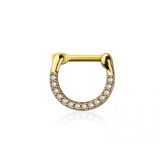 PAVED FRONT GEM HINGED SEGMENT SEPTUM RING